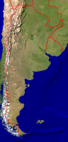 Argentinia Satellite + Borders 385x800